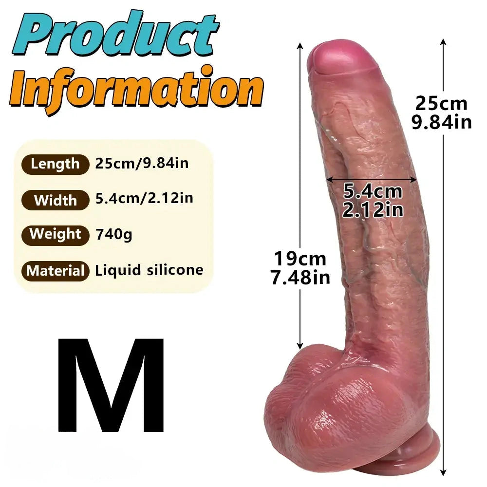 8.07in 9.84in 12in Dual Density Silicone Foreskin Uncut Strap on Dildo