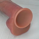 8.07in 9.84in 12in Dual Density Silicone Foreskin Uncut Strap on Dildo