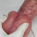 8.07in 9.84in 12in Dual Density Silicone Foreskin Uncut Strap on Dildo
