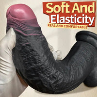 8.07in 9.84in 12in Foreskin Big Dildo Strap on Realistic Uncut Glans Soft Cock