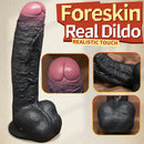 8.07in 9.84in 12in Foreskin Big Dildo Strap on Realistic Uncut Glans Soft Cock