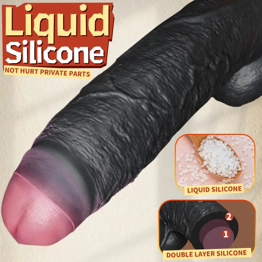 8.07in 9.84in 12in Foreskin Big Dildo Strap on Realistic Uncut Glans Soft Cock