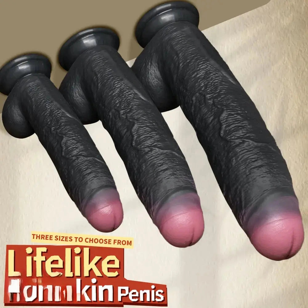 8.07in 9.84in 12in Foreskin Big Dildo Strap on Realistic Uncut Glans Soft Cock