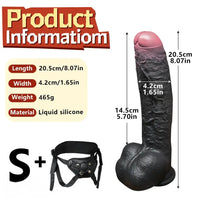 8.07in 9.84in 12in Foreskin Big Dildo Strap on Realistic Uncut Glans Soft Cock