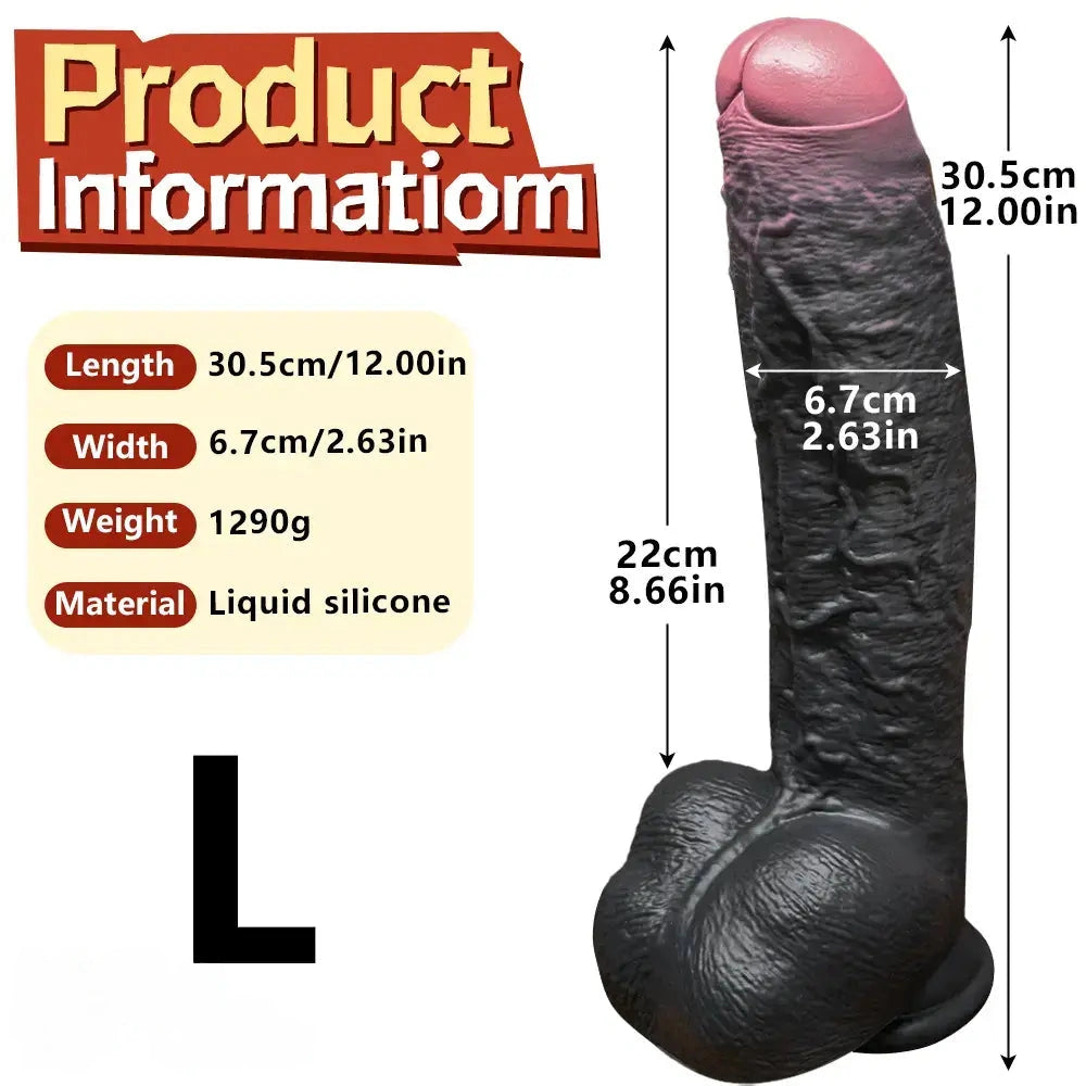 8.07in 9.84in 12in Foreskin Big Dildo Strap on Realistic Uncut Glans Soft Cock