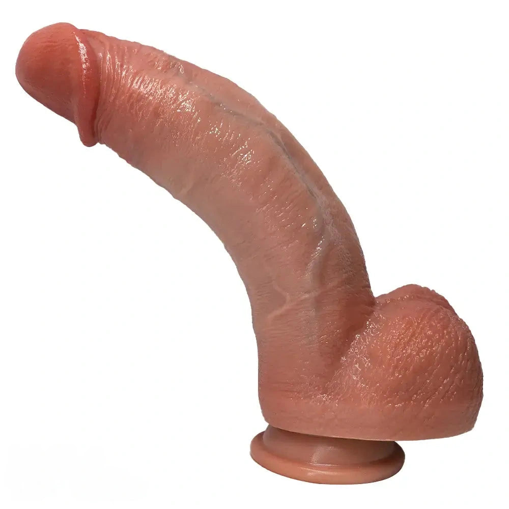 8.07in 9.84in Curved Silicone Soft Big Strap on Dildo Female Masturbator