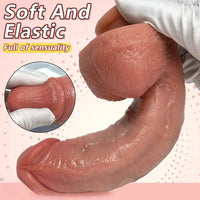 8.07in 9.84in Curved Silicone Soft Big Strap on Dildo Female Masturbator