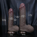 8.07in 9.84in Real Ebony Big Silicone Dildo For Vaginal Anal Play