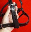 8.07in BDSM Double-ended Dildo Mouth Gag with Head Strap Bondage Restraints