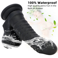 8.07in Big Black Fantasy Double Layer Silicone Soft Scale Caterpillar Dildo