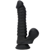 8.07in Big Black Fantasy Double Layer Silicone Soft Scale Caterpillar Dildo