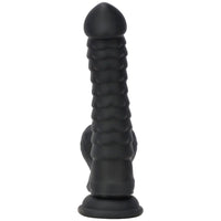 8.07in Big Black Fantasy Double Layer Silicone Soft Scale Caterpillar Dildo