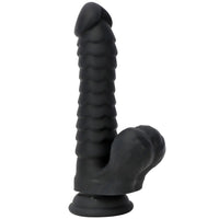 8.07in Big Black Fantasy Double Layer Silicone Soft Scale Caterpillar Dildo