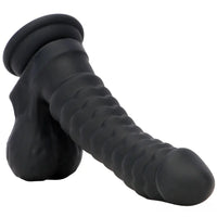 8.07in Big Black Fantasy Double Layer Silicone Soft Scale Caterpillar Dildo