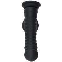 8.07in Big Black Fantasy Double Layer Silicone Soft Scale Caterpillar Dildo