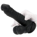 8.07in Big Black Fantasy Double Layer Silicone Soft Scale Caterpillar Dildo
