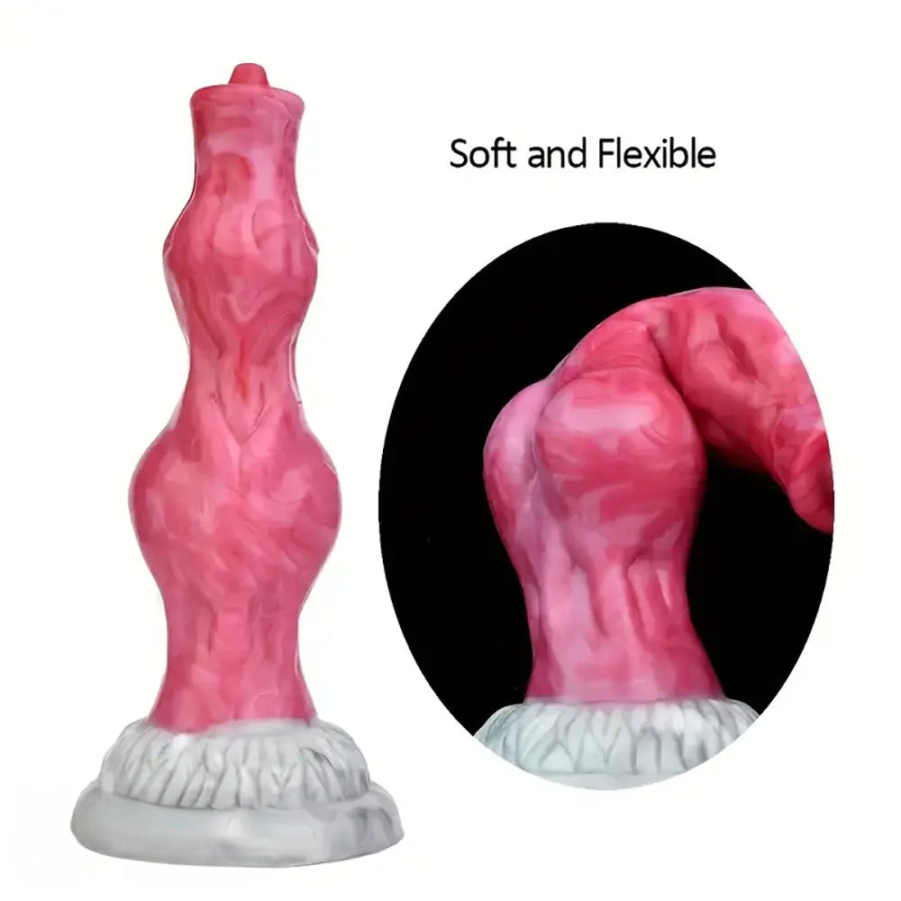 8.07in Big Knot Soft Glue Silicone Dildo For Prostatic Clitoris G-spot