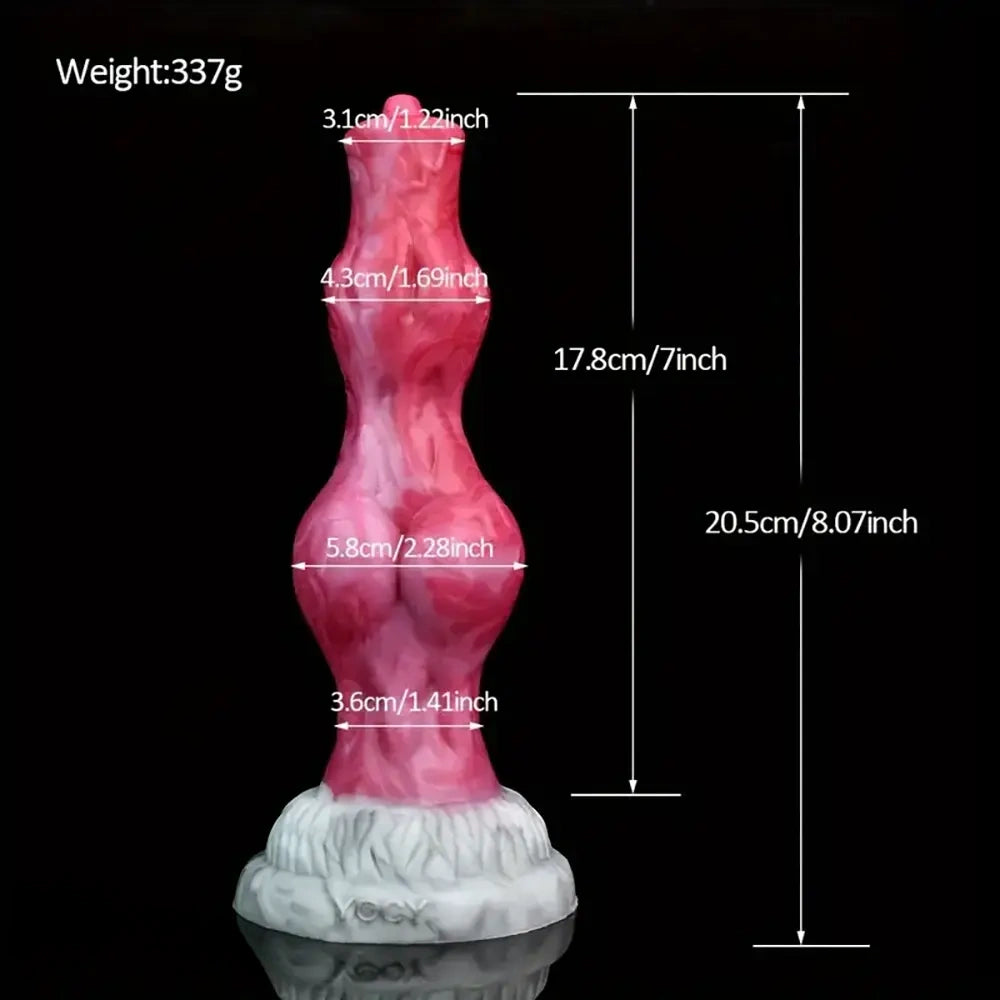 8.07in Big Knot Soft Glue Silicone Dildo For Prostatic Clitoris G-spot