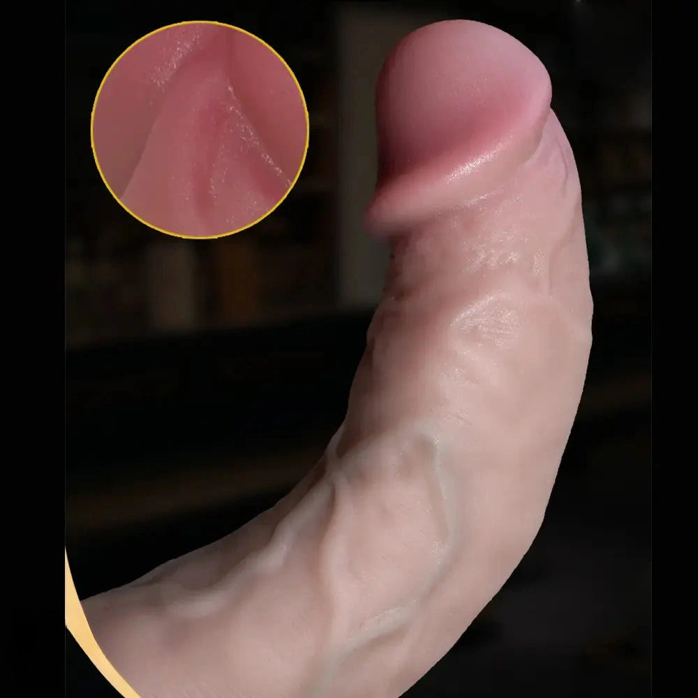 8.07in Big Liquid Silicone Soft Super Realistic Dildo For Women Using