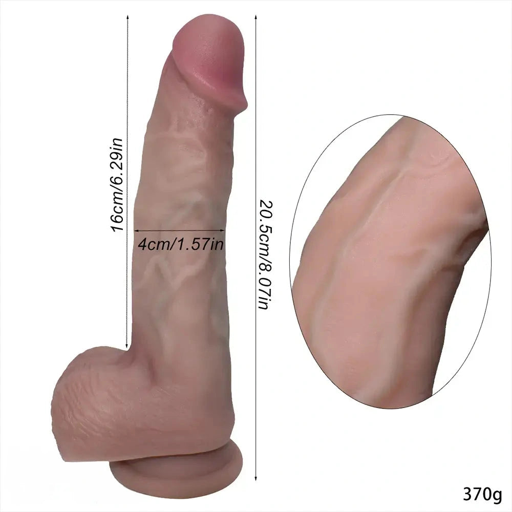 8.07in Big Liquid Silicone Soft Super Realistic Dildo For Women Using