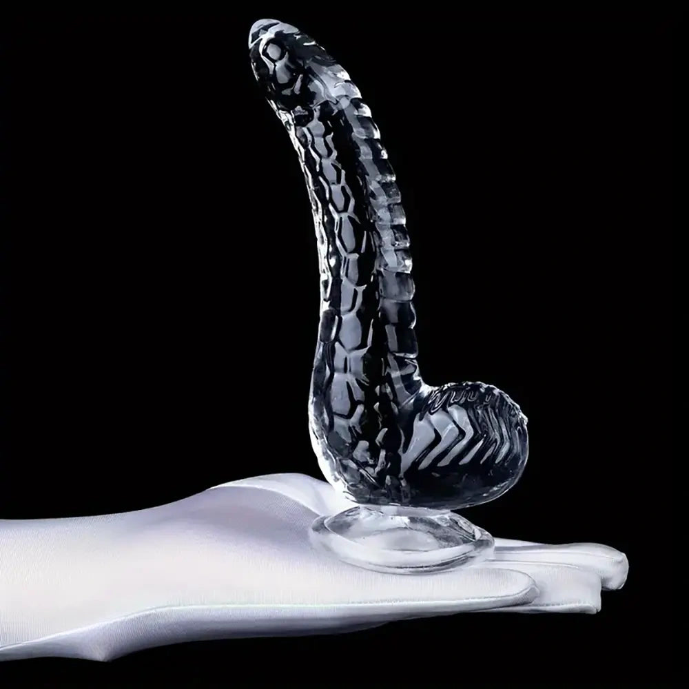 8.07in Big Snake Animal Clear Black Dildo For Couples Men Women Orgasm