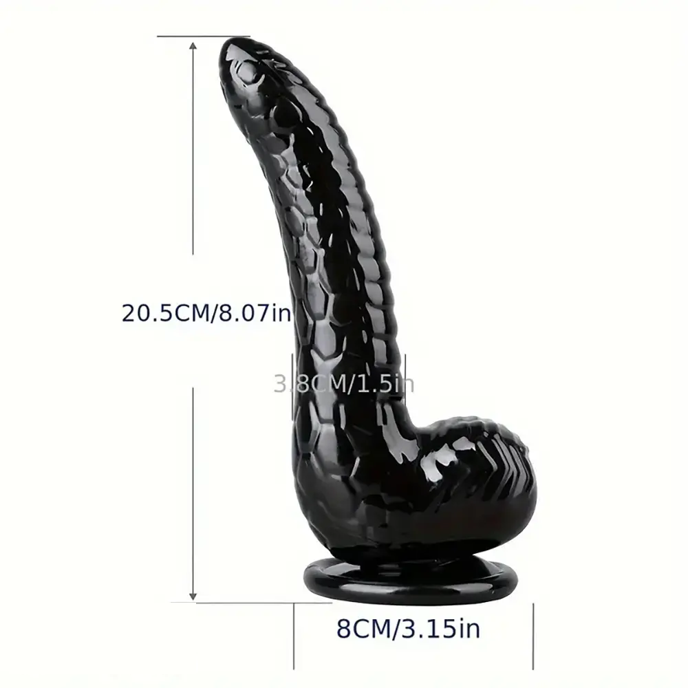 8.07in Big Snake Animal Clear Black Dildo For Couples Men Women Orgasm