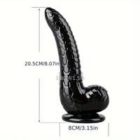 8.07in Big Snake Animal Clear Black Dildo For Couples Men Women Orgasm