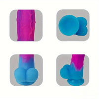 8.07in Colorful Silicone Soft Big Dildo For Women Men Sex Masturbator