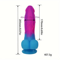 8.07in Colorful Silicone Soft Big Dildo For Women Men Sex Masturbator