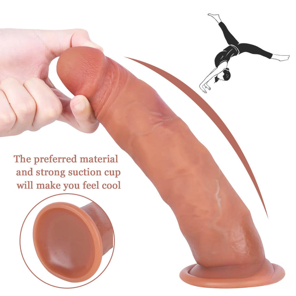 8.07in Deep Throat Dildo Soft Skin Sex Toy For Orgasm Fun
