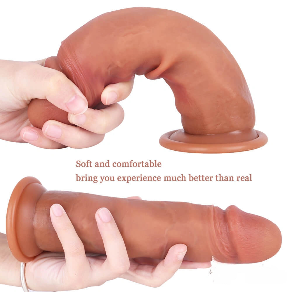 8.07in Deep Throat Dildo Soft Skin Sex Toy For Orgasm Fun