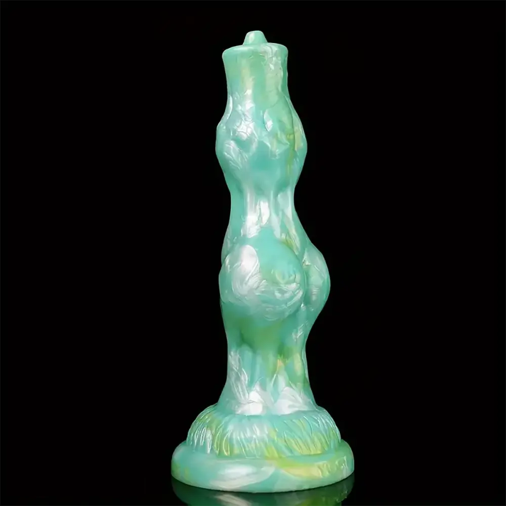 8.07in Dog Penis Knot Silicone Soft Big Animal Suction Cup Anal Dildo