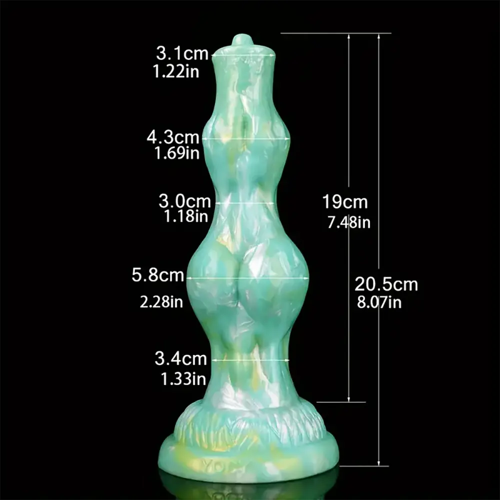 8.07in Dog Penis Knot Silicone Soft Big Animal Suction Cup Anal Dildo