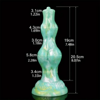 8.07in Dog Penis Knot Silicone Soft Big Animal Suction Cup Anal Dildo
