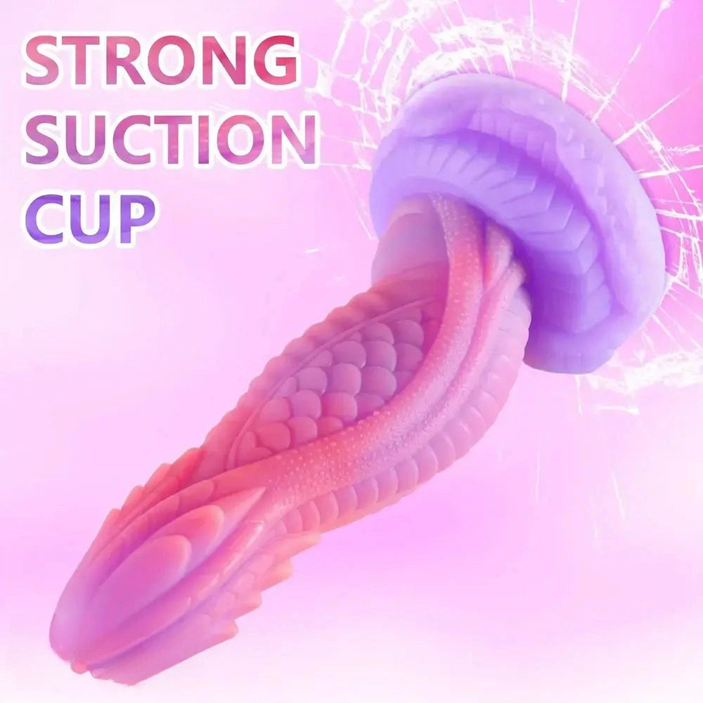 8.07in Dragon Monster Silicone Soft Dildo For Women Men Couple Strap on Play
