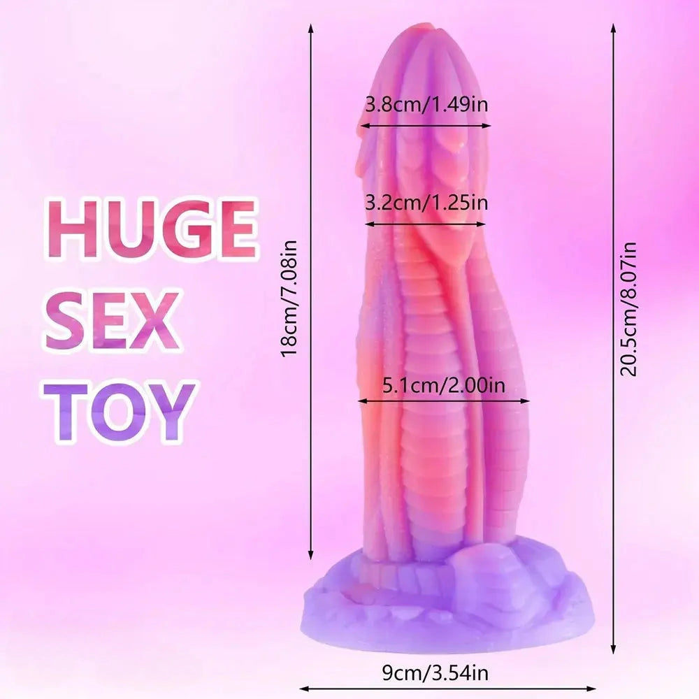 8.07in Dragon Monster Silicone Soft Dildo For Women Men Couple Strap on Play