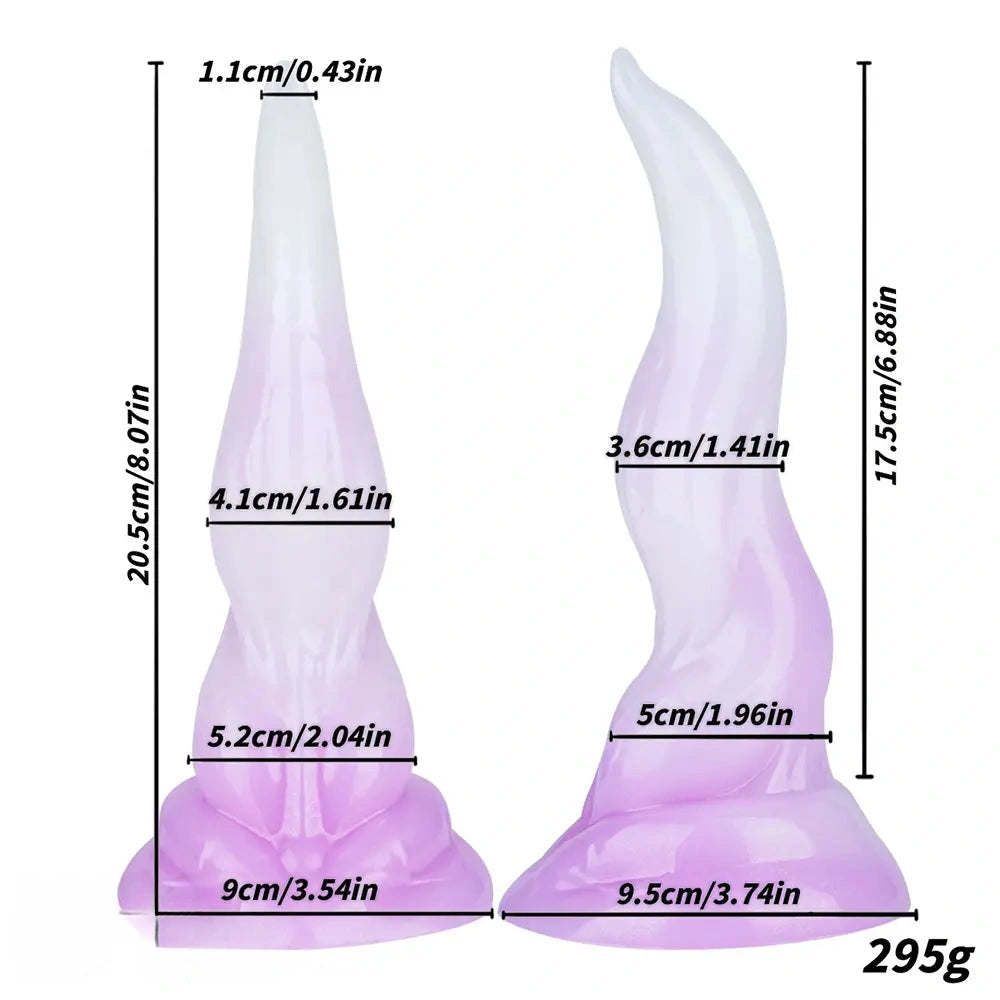 8.07in Fantasy Animal Monster Silicone Big Dildo with Suction Cup Base