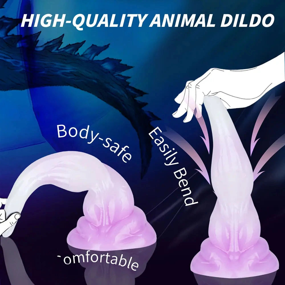8.07in Fantasy Animal Monster Silicone Big Dildo with Suction Cup Base