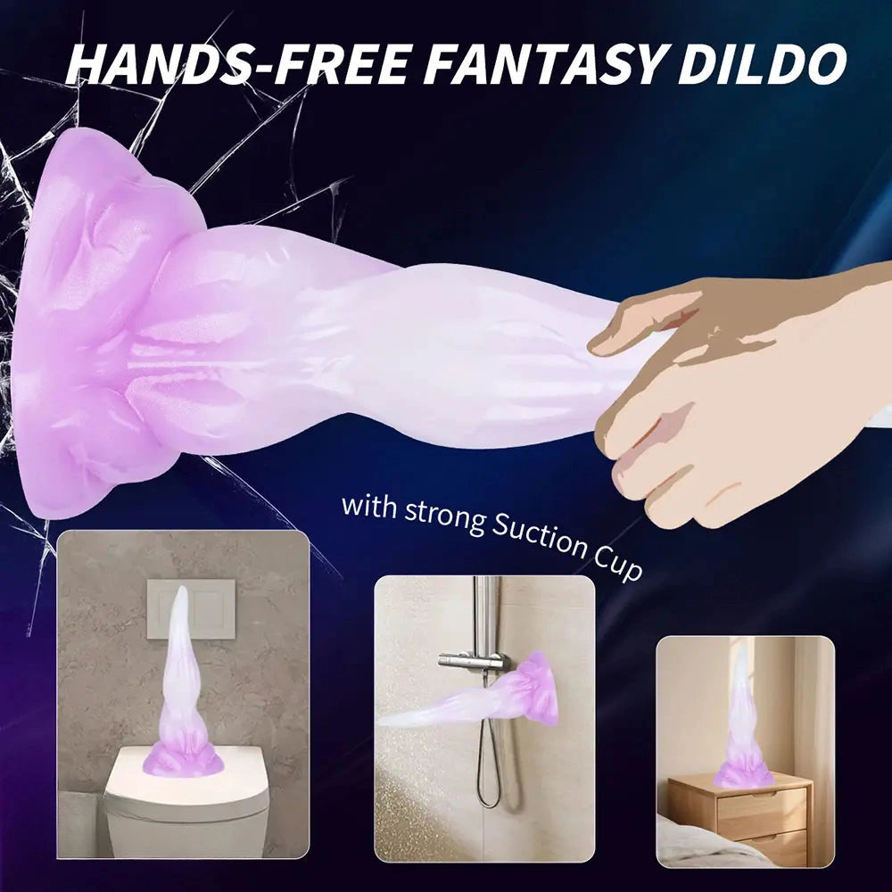 8.07in Fantasy Animal Monster Silicone Big Dildo with Suction Cup Base