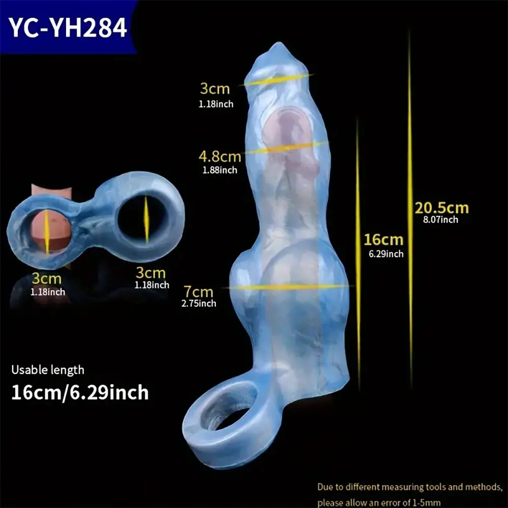 8.07in Fantasy Penis Sheath Dog Hollow Sleeve Knot Hollow Dildo