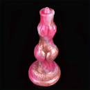8.07in Fantasy Silicone Soft Dog Knot Big Prostate Anal Golden Rose Dildo