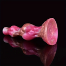 8.07in Fantasy Silicone Soft Dog Knot Big Prostate Anal Golden Rose Dildo