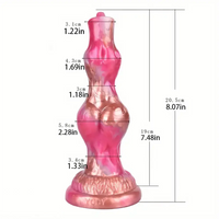 8.07in Fantasy Silicone Soft Dog Knot Big Prostate Anal Golden Rose Dildo