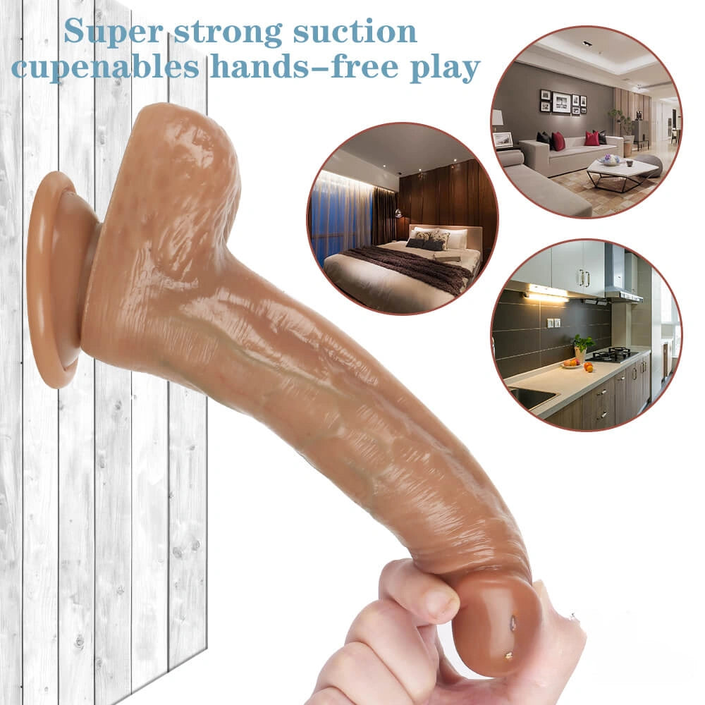 8.07in Forced Dildo Deepthroat Real Silicone Sex Toy