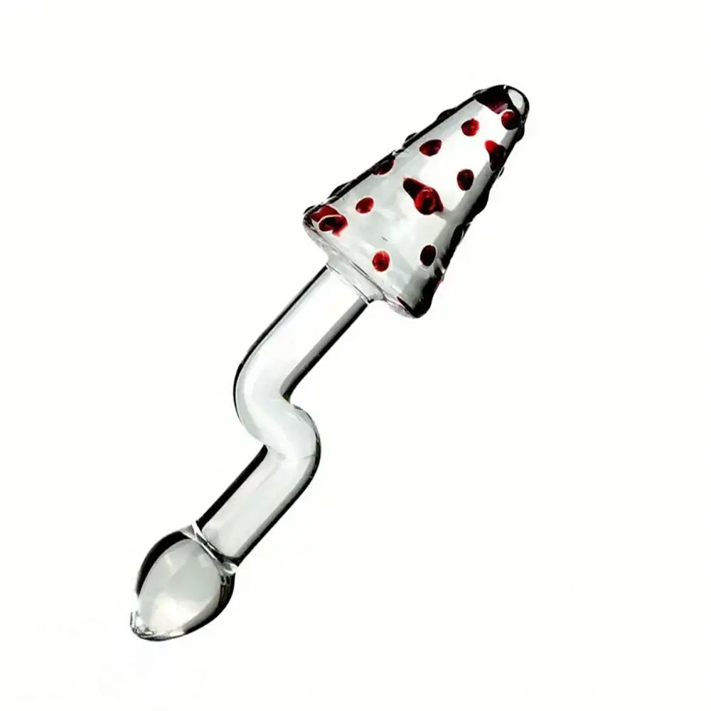 8.07in Glass Clear Spiked Big Double Sided Dildo For Clitoral Stimulation