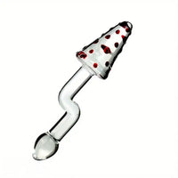 8.07in Glass Clear Spiked Big Double Sided Dildo For Clitoral Stimulation
