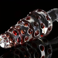 8.07in Glass Clear Spiked Big Double Sided Dildo For Clitoral Stimulation