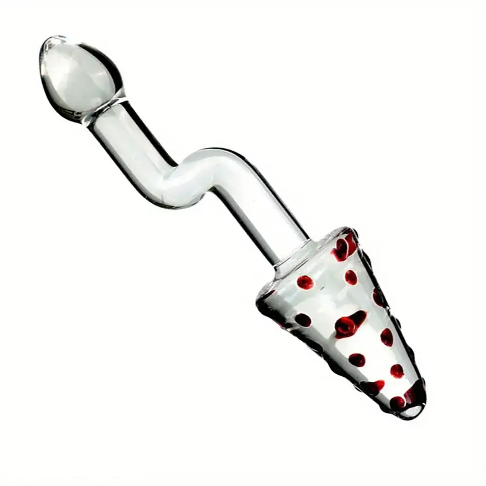 8.07in Glass Clear Spiked Big Double Sided Dildo For Clitoral Stimulation