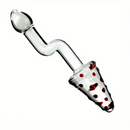 8.07in Glass Clear Spiked Big Double Sided Dildo For Clitoral Stimulation