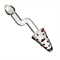 8.07in Glass Clear Spiked Big Double Sided Dildo For Clitoral Stimulation